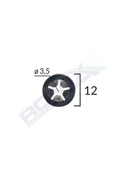 ROMİX Universal Upholstery Fixing Washer - Black - 12Mm Set of 25 Pieces