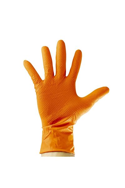 JBM NITRILE GLOVES ORANGE 7.0 MIL DIAMOND TEXTURE M (100 PCS) JBM