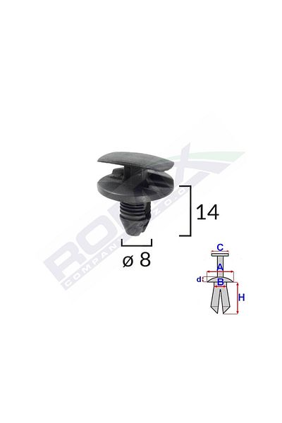 ROMİX Wheel Arch Clamp For Citroen/Peugeot/Renault Set 10 Pcs