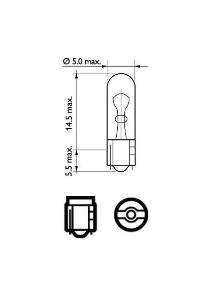 Philips Bec Interior Wb T5 12V Philips Set 10 Buc