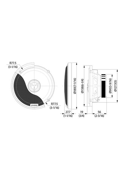 Kenwood KFC-X174 DIFUZOARE COAXIALE KENWOOD DE 16.5CM, 80W RMS