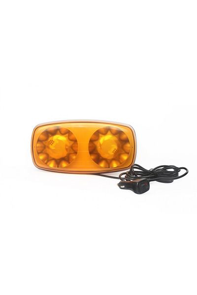 CED AUTO TRADE Mini rampa Girofar LED, cu Magnet, 12-24V, 35W, IP67, 31x16x7 cm, sticla portocalie, E-MARK