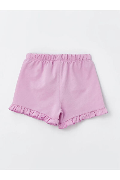 LC Waikiki Lcw Kids Ecru Printed Baby Girl Shorts with Elastic Waist, Pack of 2