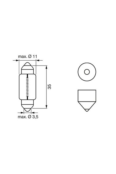 Bosch Set 10 bucăți de bec 12V C5W 5W Bosch
