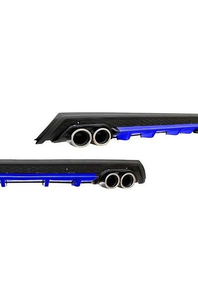 CED AUTO TRADE Prelungire bara spate universal , ELITE B Design, negru cu albastru, ornamente toba rotunde