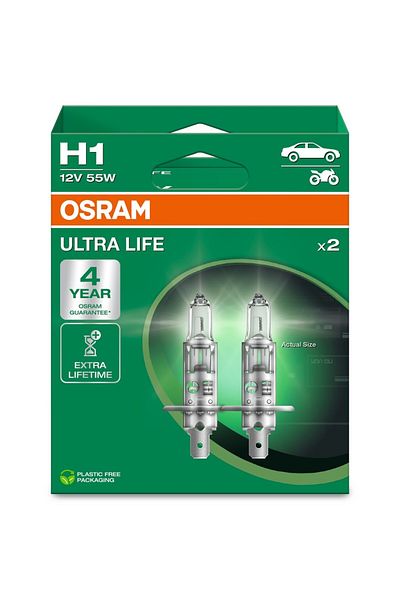 Osram Set 2 Becuri 12V H1 55 W Ultra Life Osram