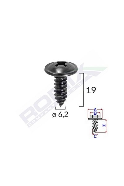 ROMİX Cross Head Screw Diameter 6.2Mm Length 19Mm Set of 10 Pieces