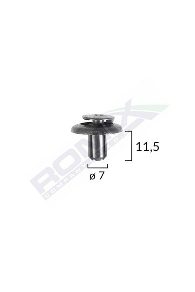 ROMİX Fastener Clips For Lexus/Toyota/Yamaha 7X11.5Mm - Black Set of 10 Pieces