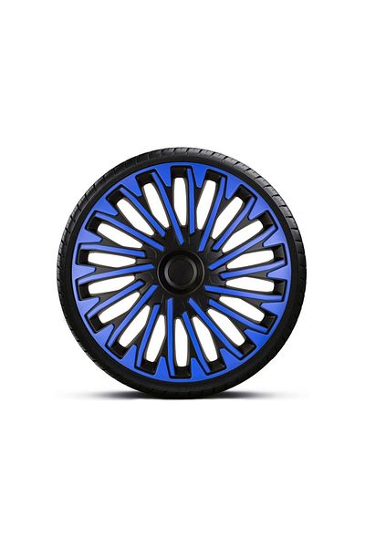 Mega Drive SET OF 16` BLUE-BLACK WHEEL COVERS WITH BLACK RING SOHO