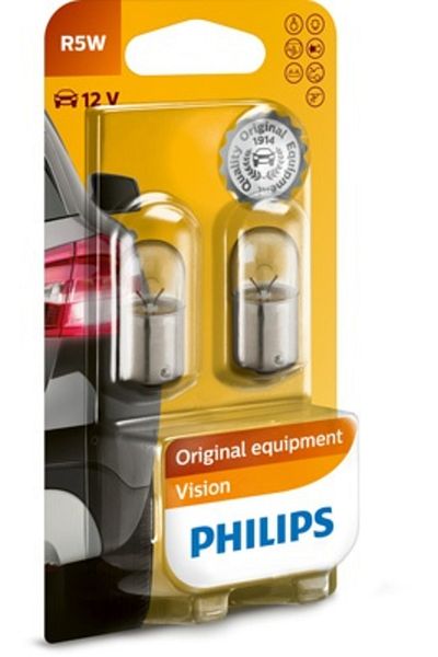 Philips Set 2 Becuri Auxiliare R5W Ba15S 12V (Blister) Philips