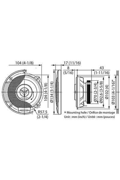 Kenwood KFC-S1066 KENWOOD 10CM COAXIAL SPEAKERS, 21W RMS