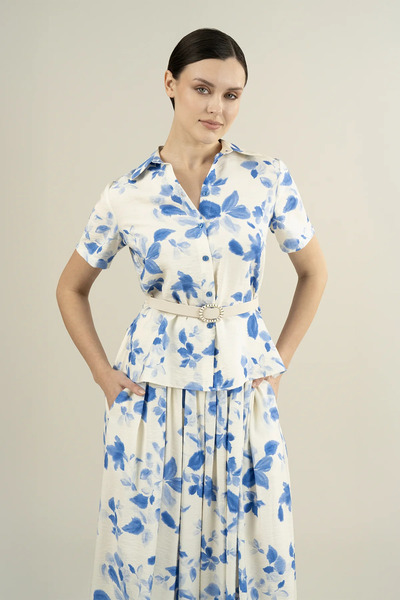 IDYL Patterned Flared Skirt Ensemble