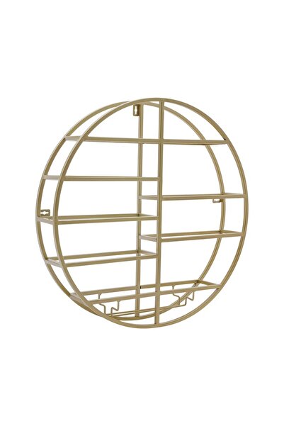 MERZANA Metal Şaraplık Ve Kadehlik, Modern Metal Raf, Gold Şarap Rafı