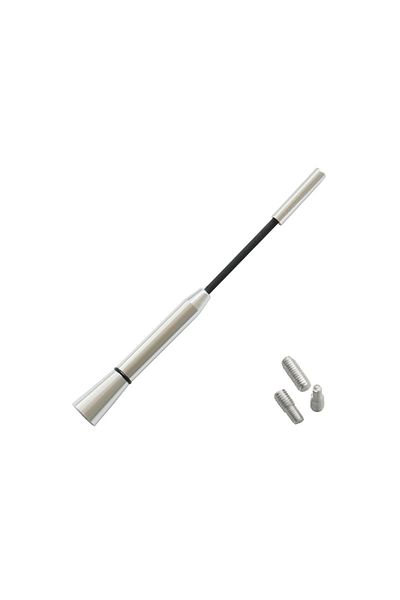 Mega Drive Chrome Exterior Car Antenna 15.8 Cm With 3 Adapters (4-5-6Mm)