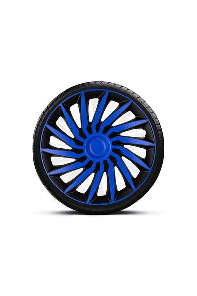 Mega Drive 16` BLUE-BLACK WHEEL COVER SET WITH BLUE KENDO RING