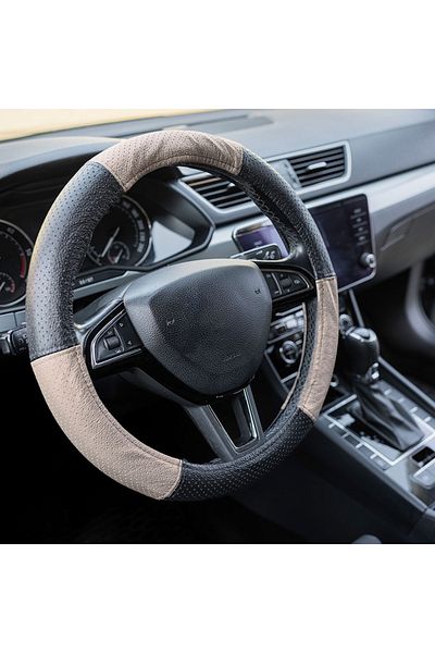 Umbrella STEERING WHEEL COVER, PERFORATED BEIGE LEATHER 37-39 CM MEGA DRIVE