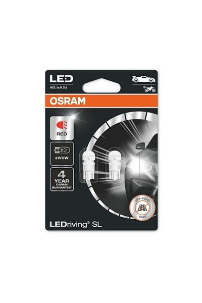Osram SET 2 BECURI AUXILIARE CU LED 12V (W5W) RED 6000K BLI OSRAM