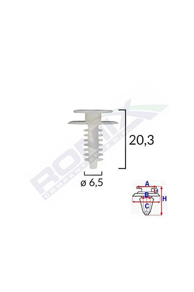 ROMİX Clips Tapiterie Pentru Fiat/Lancia/Alfa Romeo - Alb Set 10 Buc