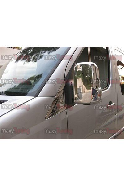 CED AUTO TRADE Ornamente oglinda triunghi inox compatibil MERCEDES SPRINTER W906 2006-2017