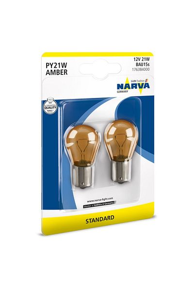 Narva Set 2 Becuri Py21W 12V Galben Blister Narva