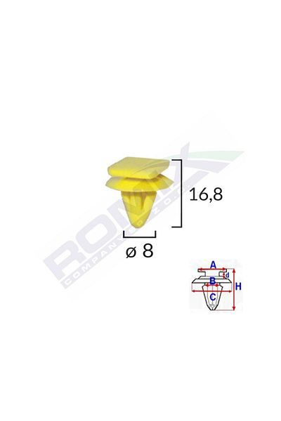 ROMİX Clips Fixare Bandouri Laterale Hyundai Set 10 Buc