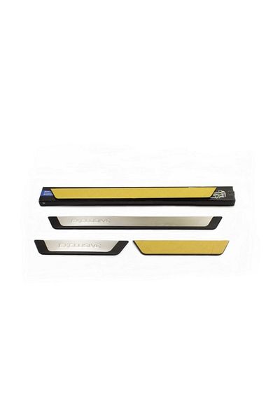 CED AUTO TRADE Set of 4 aluminum sill protectors compatible with VW Golf Plus 2005-2013, Exclusive Design