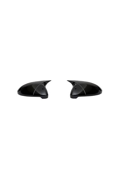 CED AUTO TRADE Mirror caps compatible with VW Golf 7 VII 2008-2017 Glossy Black Batman Style