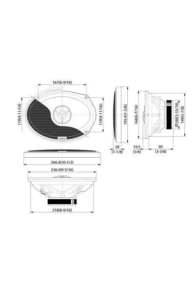 Kenwood KFC-X694 DIFUZOARE COAXIALE KENWOOD OVALE 6"X9", 55W RMS