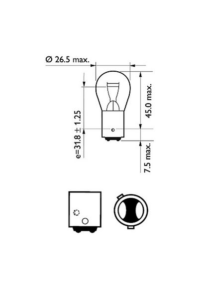 Philips BEC ROSU FRANA PR21/5W 12V SET 10 BUC