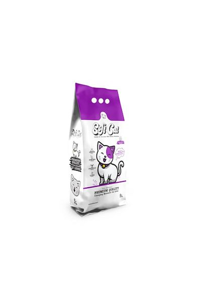 KOTİL Softcat White Cat Litter 5L with Lavender Aroma + Purple Granules
