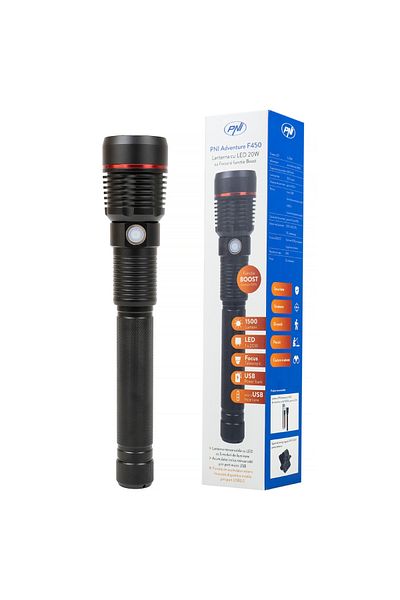 PNI LANTERNA PNI ADVENTURE F450, LED 20 W, 1500 LM, IPX5, ACUMULATOR 4400 mAh