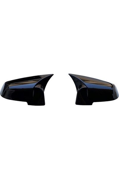 CED AUTO TRADE Mirror caps compatible with BMW 5 series F10 2010-2013 Glossy black Batman Style