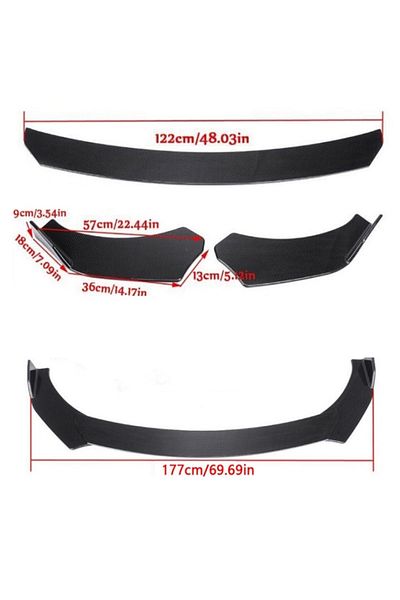 CED AUTO TRADE Prelungire bara fata Brabus Design, negru lucios, 3 piese