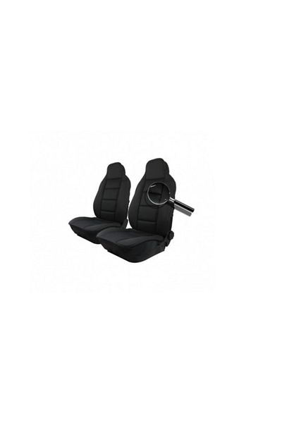 CED AUTO TRADE Set of 2 car seat covers for the front, textile material, black with gray