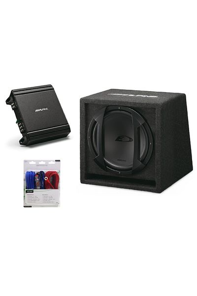 Alpine Alpine SBE-1044BR Car Subwoofer Package + MRV-M250 Amplifier + LK-10 Cables