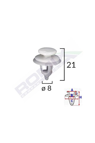 ROMİX Clips Tapiterie Pentru Citroen/Peugeot - Alb Set 10 Buc