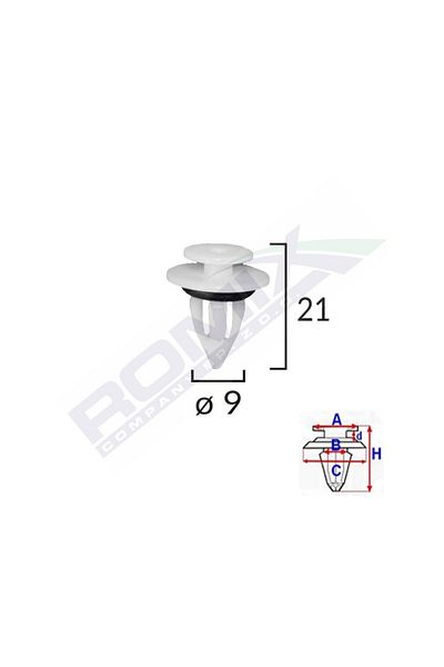 ROMİX Door Sill Clips For Bmw, Mini 9X21Mm White Set Of 10 Pieces
