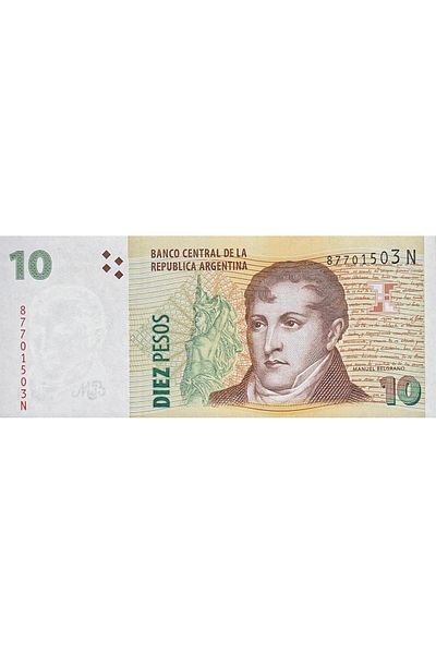 Benim Koleksiyonum Argentina, 10 Peso (2003) Unc Old Foreign Paper Money