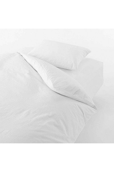 Muji ملاءة سرير قطنية قابلة للغسل، مقاس كينج، عرض 180 × طول 200 × عمق 18-28 سم
