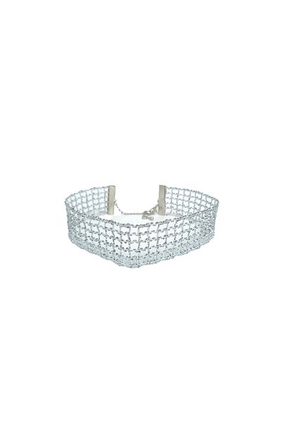 SYAZE Sim Thread Knitted Mesh Model Choker and Bracelet Set