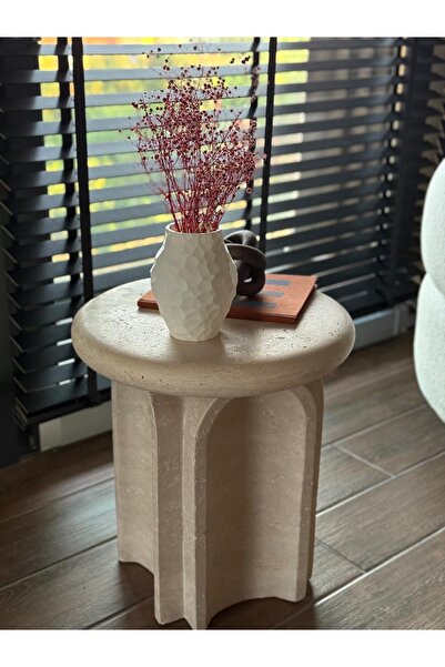 EB Handmade Workshop Geometrik Dekoratif Vazo 3D Baskı | Modern Tasarım – Beyaz