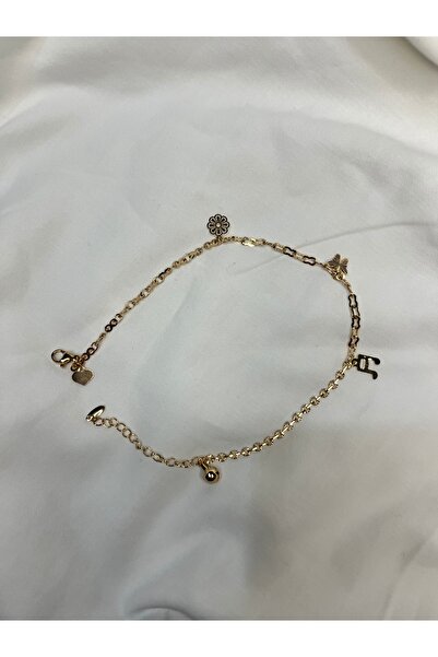 Fam&Co Jewelry خلخال Xuping بتفاصيل على شكل وردة ذهبية – تصميم سلسلة أنيق وقابل للتعديل