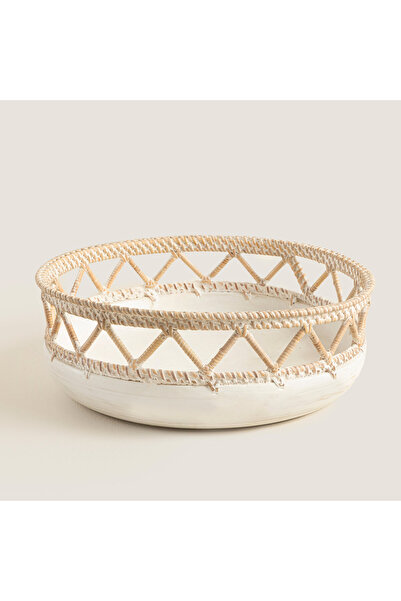 Chakra Gillie Dekoratif Düz Kase L Beyaz