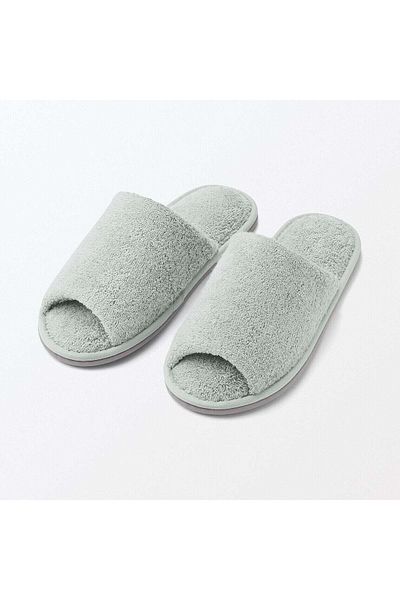 Muji Cotton Pile Slipper, Open Toe