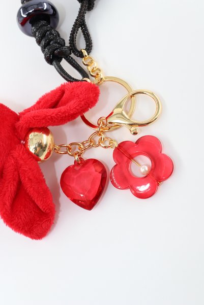 KEEBA Keychain Bag Charm. Mirror Ornament. Bag Accessory. Keychain Plush Rabbit Knitted Rope Bag Charm.