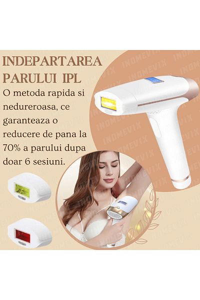 INOMEVIX Ipl ® Epilator, 999,999 Pulses, 5 Stages, Smartskin, Anti-acne, Lcd, Quartz, Laser