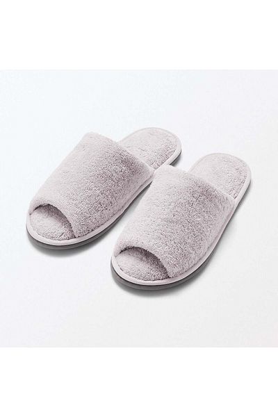Muji Cotton Pile Slipper, Open Toe