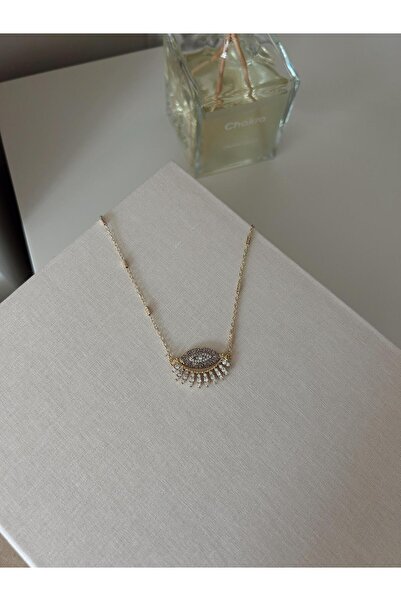 Asteria Jewelry Kısmet Göz Kolye - 14 k altın kaplama
