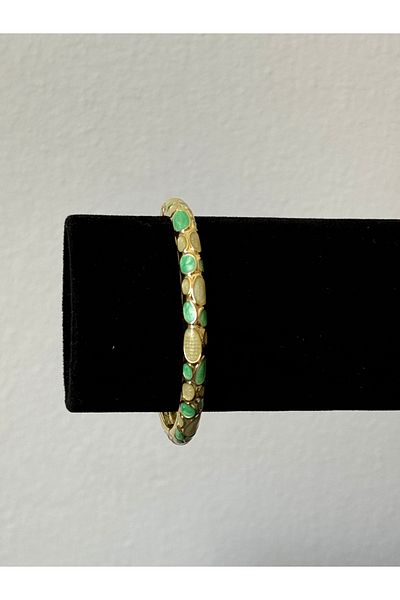 Beloria Mineli Oval Green Steel Bracelet