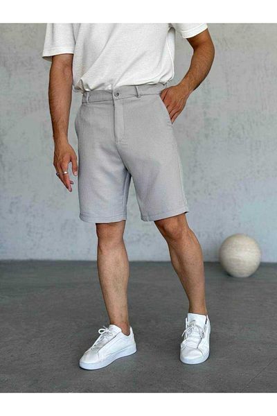 MODA Gray Zippered Tie-Dye Belt Detail Shorts